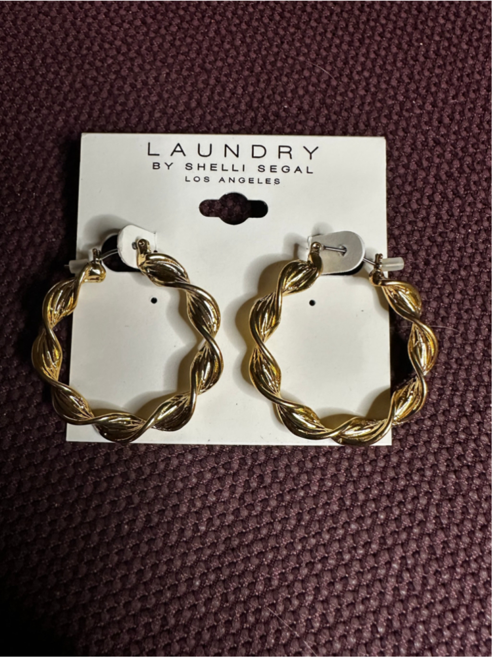 Laundry by Shelli Segal Gold Twisted Hoop Earrings